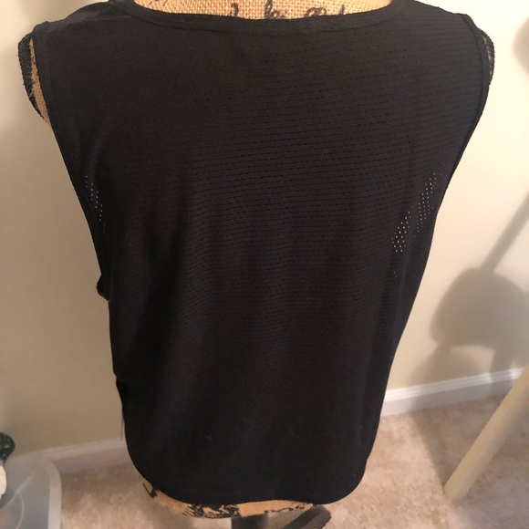 bebe Black Mesh Workout Tank - Picture 4 of 4